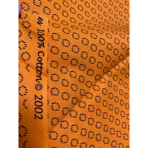 Vintage 2002 Pennsylvania Plate Cotton Fabric 1/2 Yard  Orange with Black Circle - Picture 4 of 5